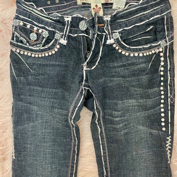 Laguna Beach Swarovski Crystal Embellished Rhinestone Dark Wash Jeans Si… - Picture 6 of 7